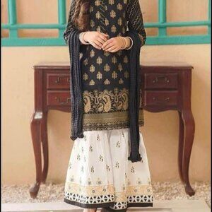 Girl's Cotton 3-Piece Gharara Outfit